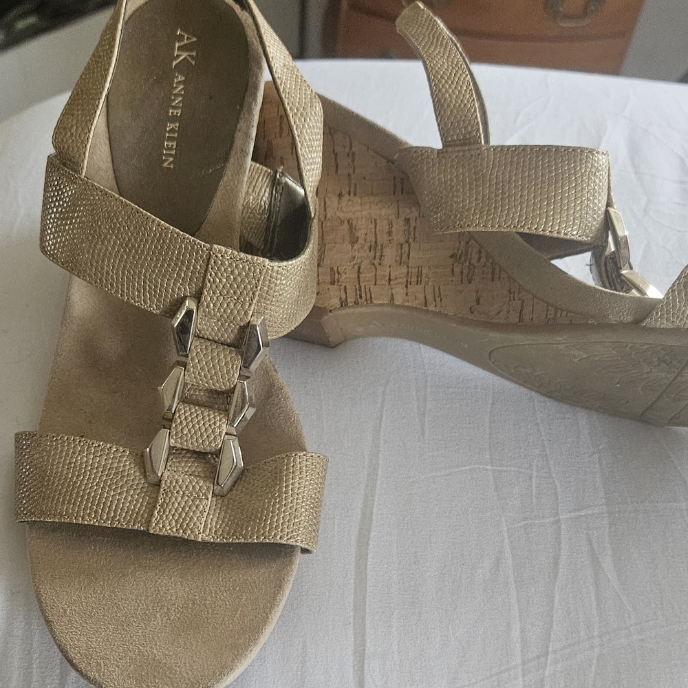 Anne Klein Women's Gold Wedge Sandals